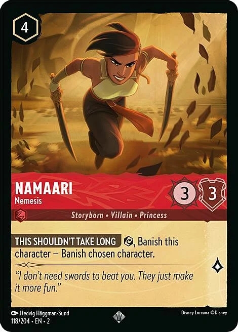 Namaari - Nemesis (Super Rare) - Rise of the Floodborn 118/204 - Disney Locarcana